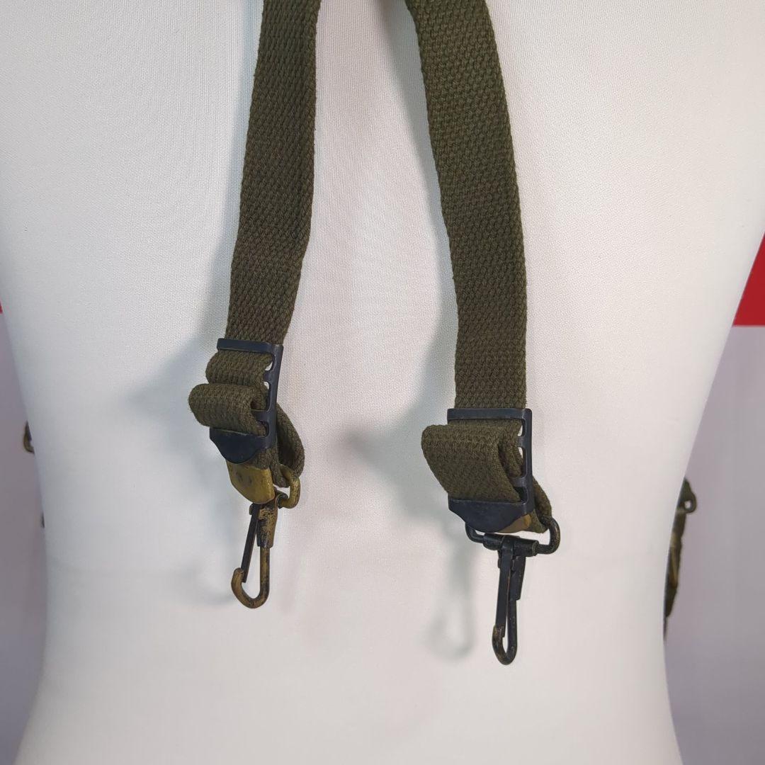 【実物美品】アメリカ軍M1945 X型サスペンダー OD色
