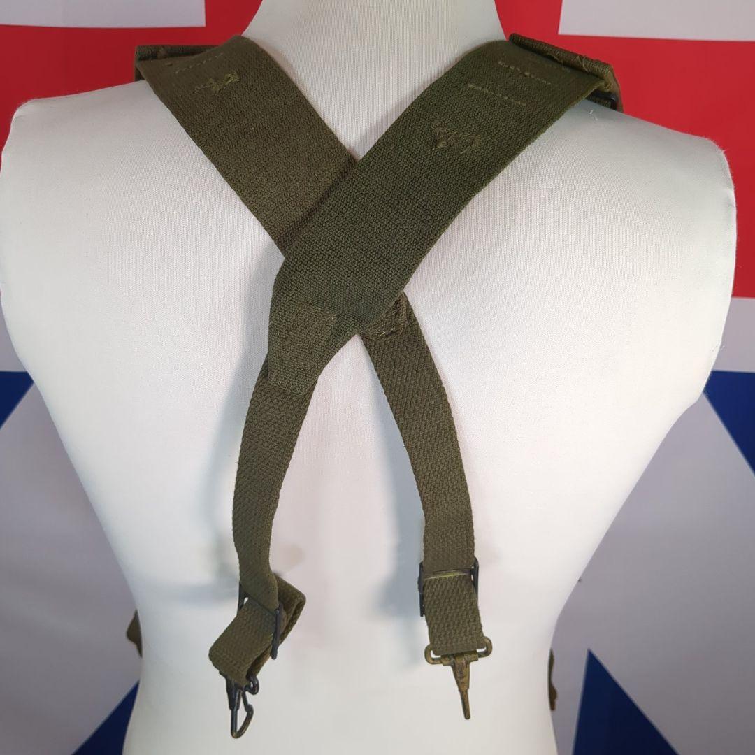 【実物美品】アメリカ軍M1945 X型サスペンダー OD色