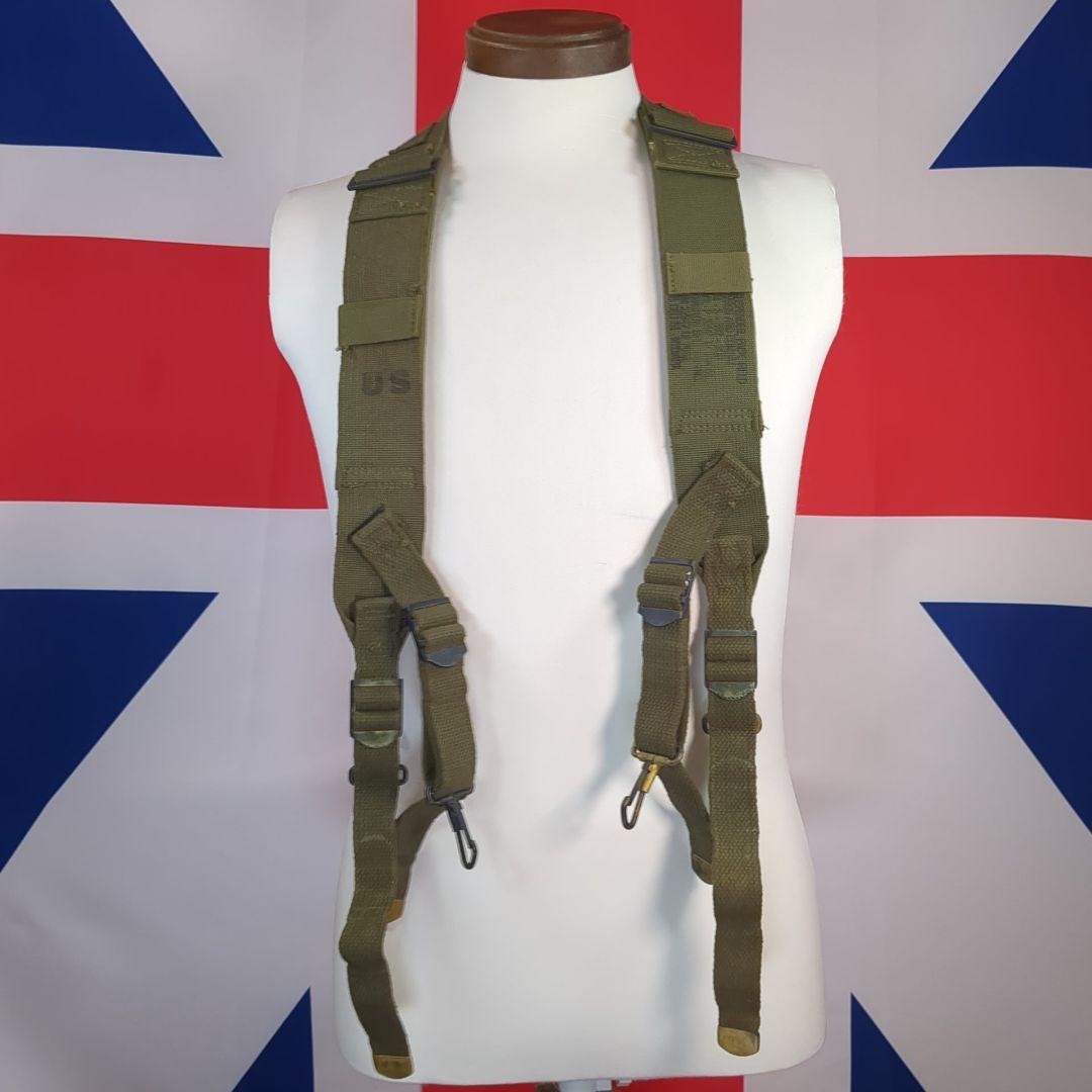 【実物美品】アメリカ軍M1945 X型サスペンダー OD色