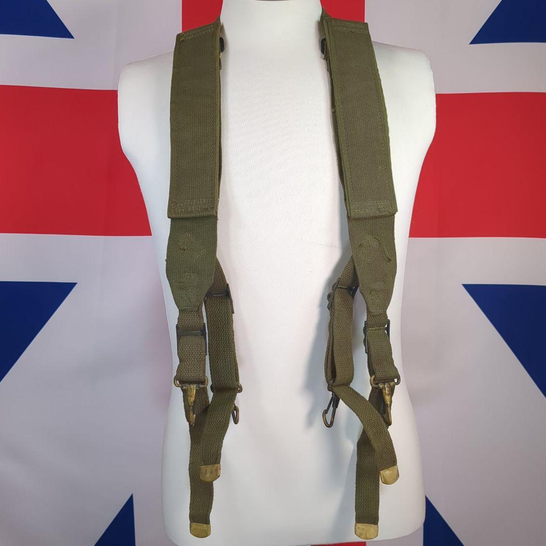 【実物美品】アメリカ軍M1945 X型サスペンダー OD色