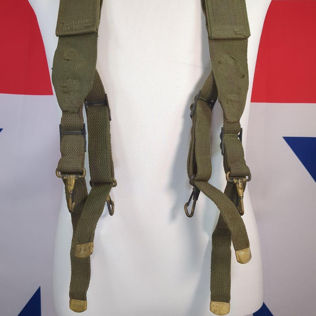 【実物美品】アメリカ軍M1945 X型サスペンダー OD色