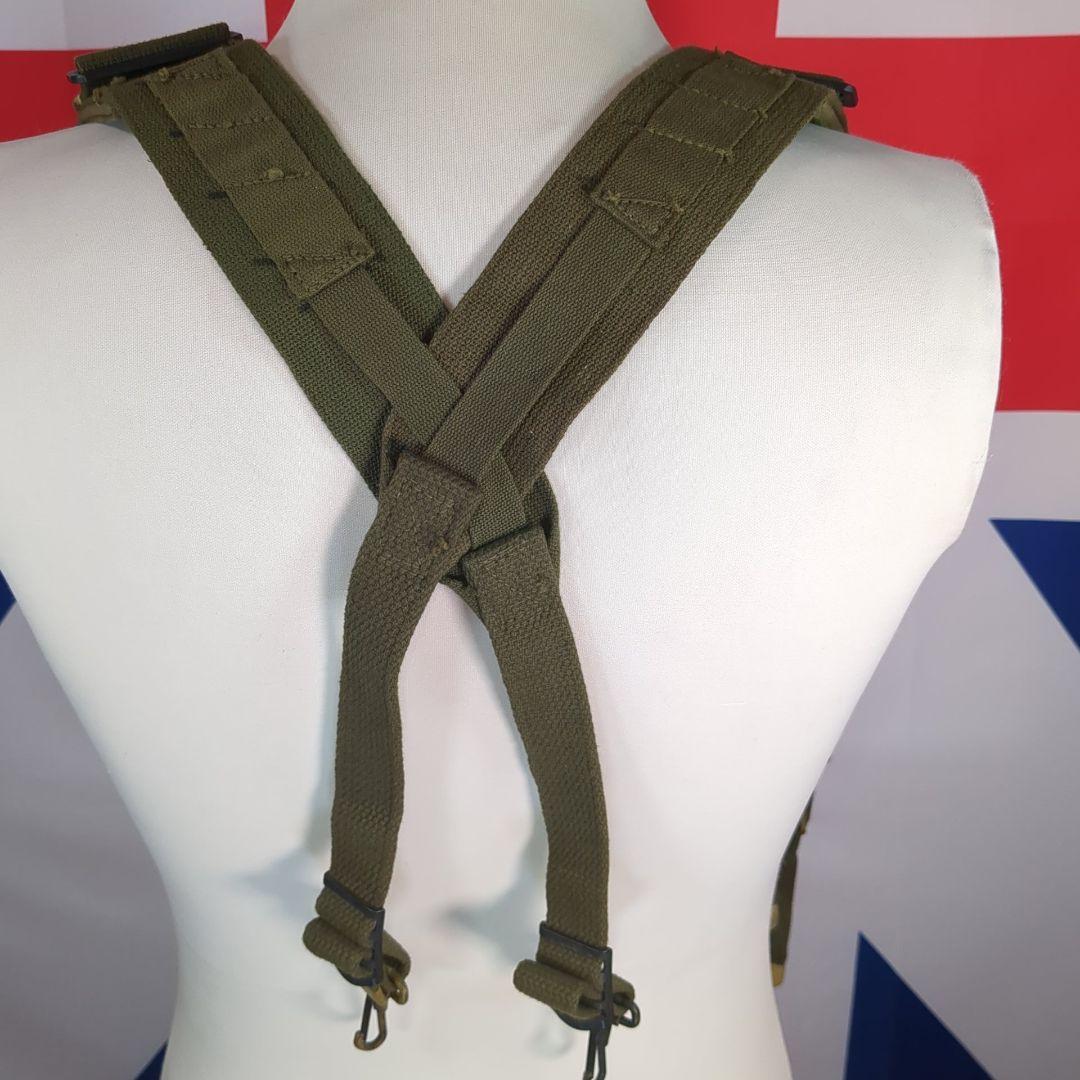 【実物美品】アメリカ軍M1945 X型サスペンダー OD色