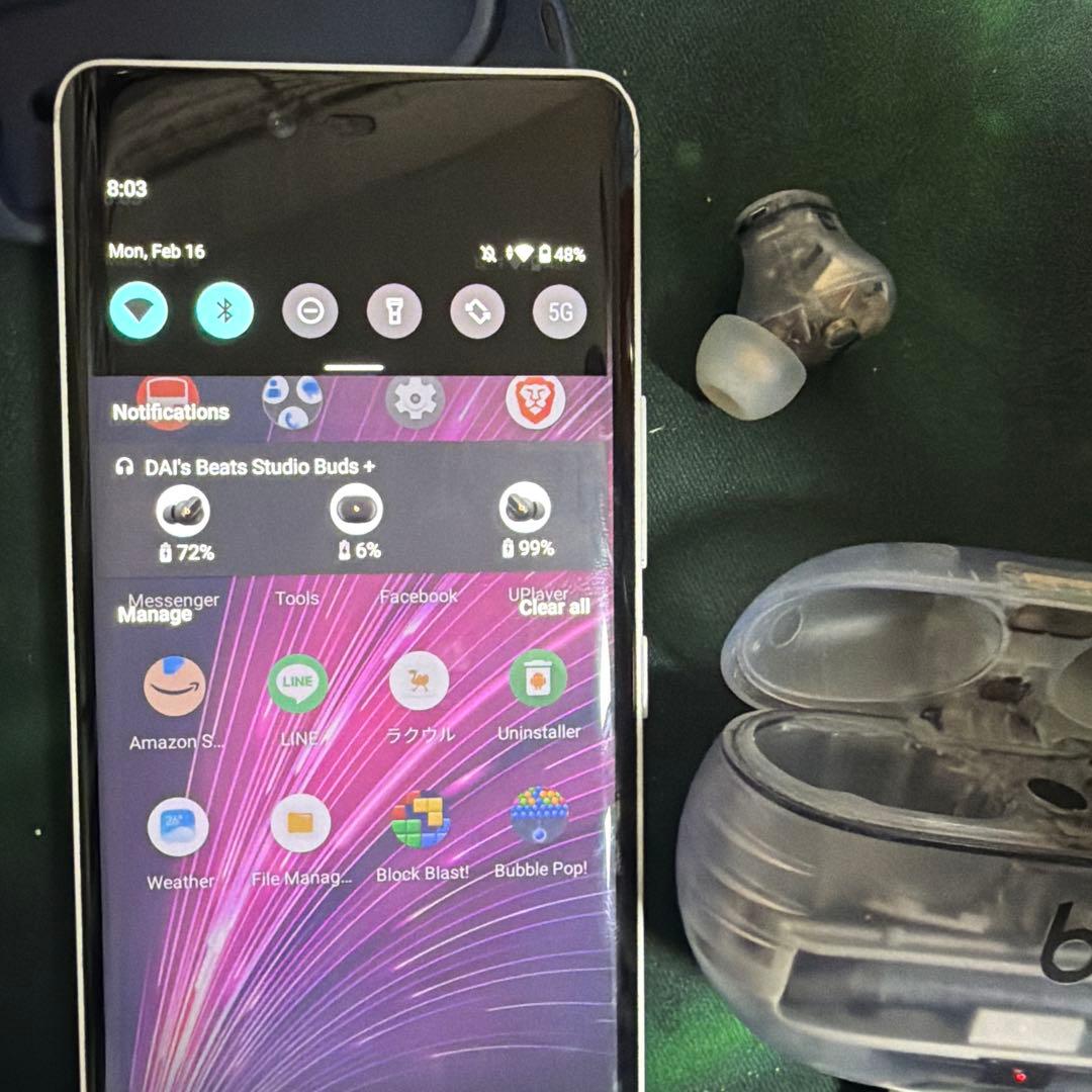 Beats Studio Buds クリアモデル ケース付き 動作確認済み