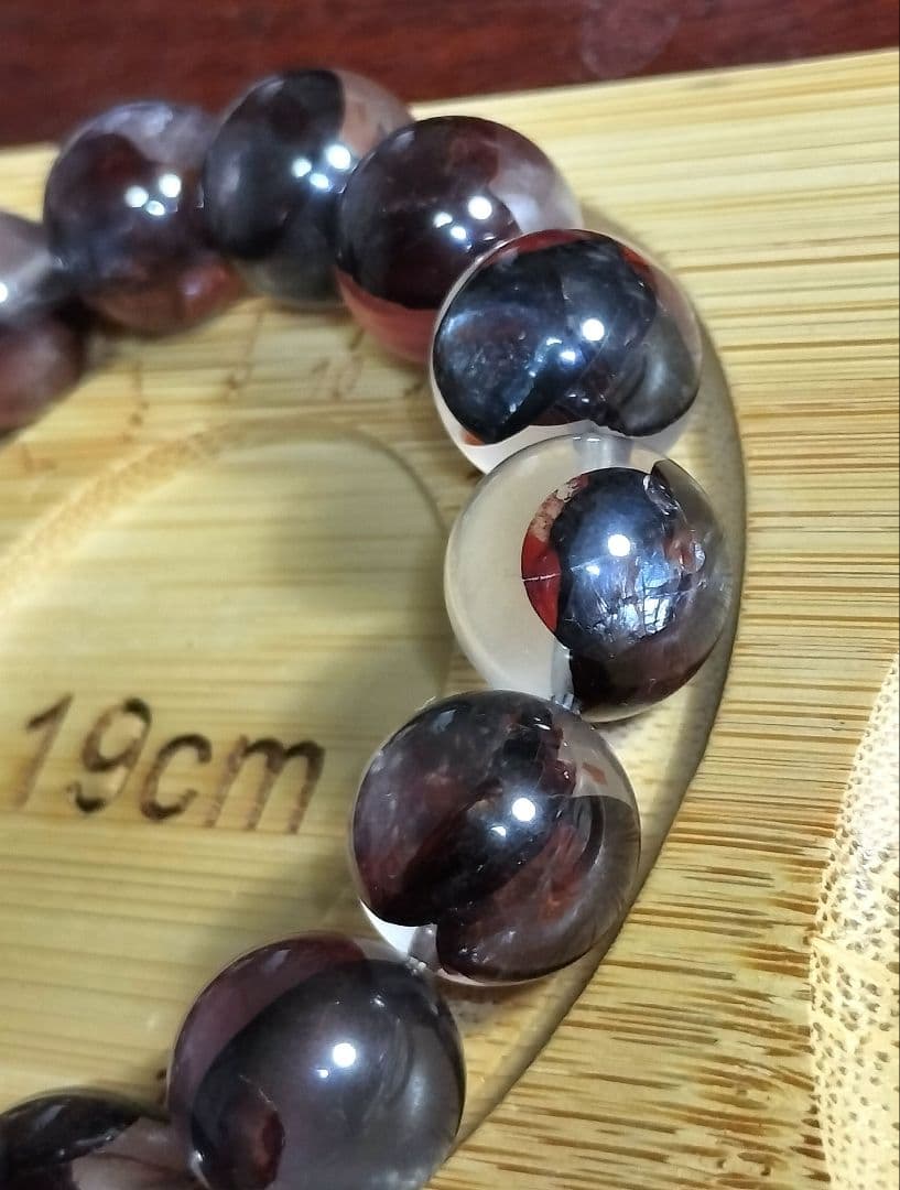 【個性派】リモナイトインクォーツ／大玉14.2mmブレスレット