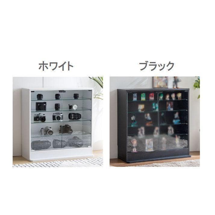 ☆【幅80cm×奥行28cm】 ガラスケース　コレクションケース　ブラック