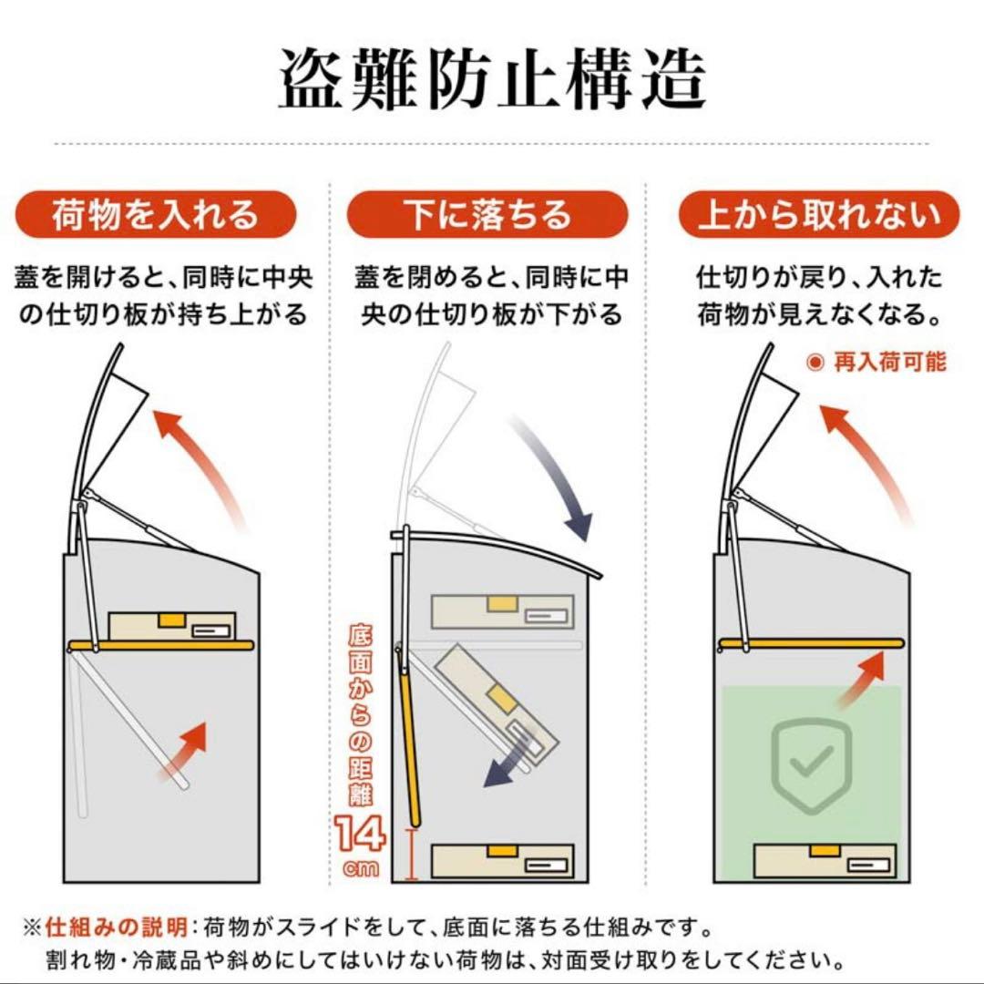 宅配ボックス 大容量 盗難防止 ダイヤル錠 置き型 戸建て 防水 置き配
