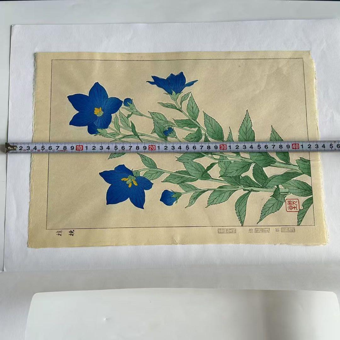 河原崎奨堂 芸艸堂 花の木版画 桔梗