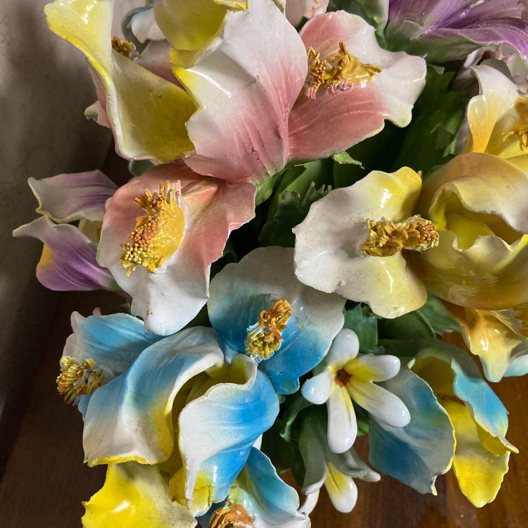 カラフルな花の置物　　陶器製