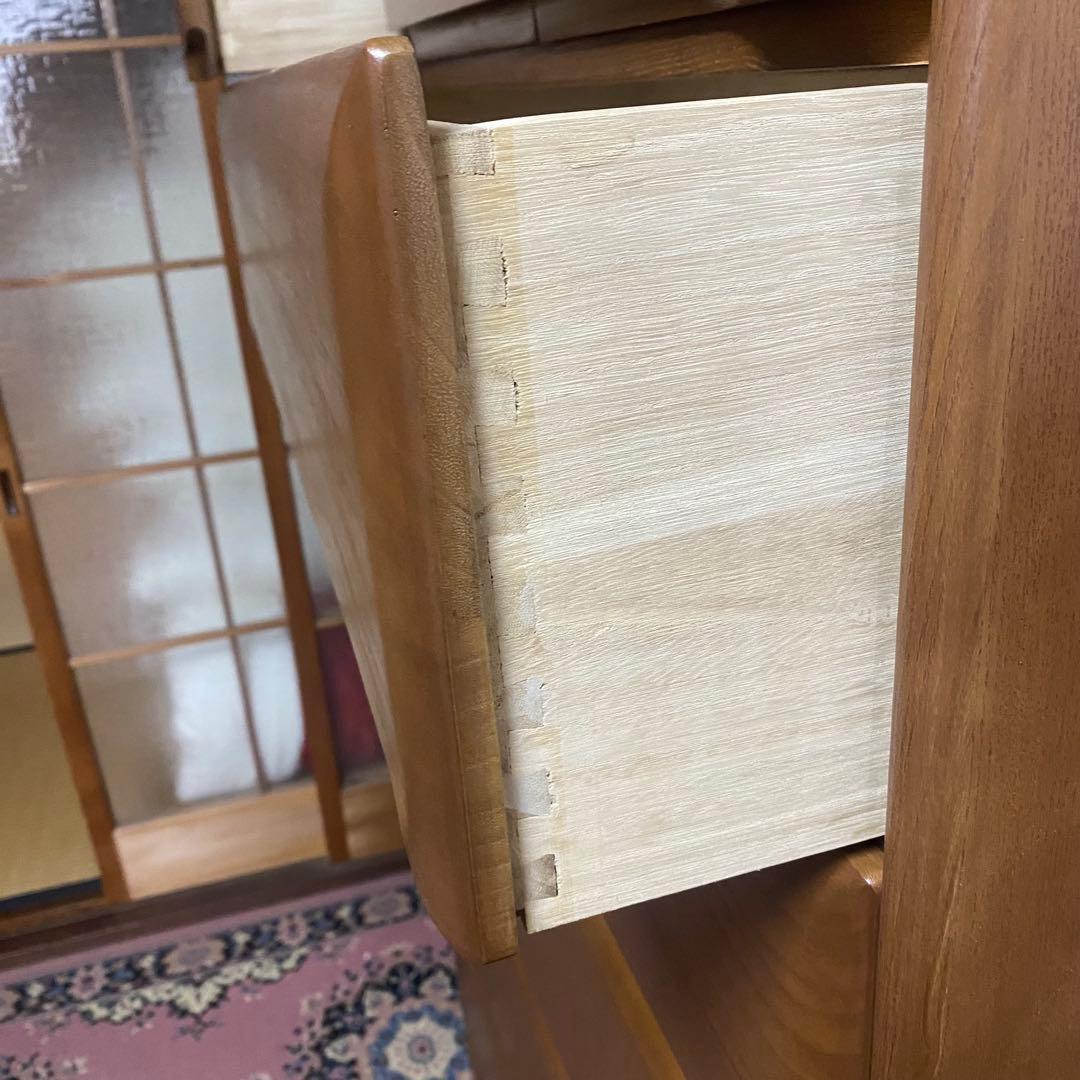 天然木製(ナラ材) タンス　8個引き出し
