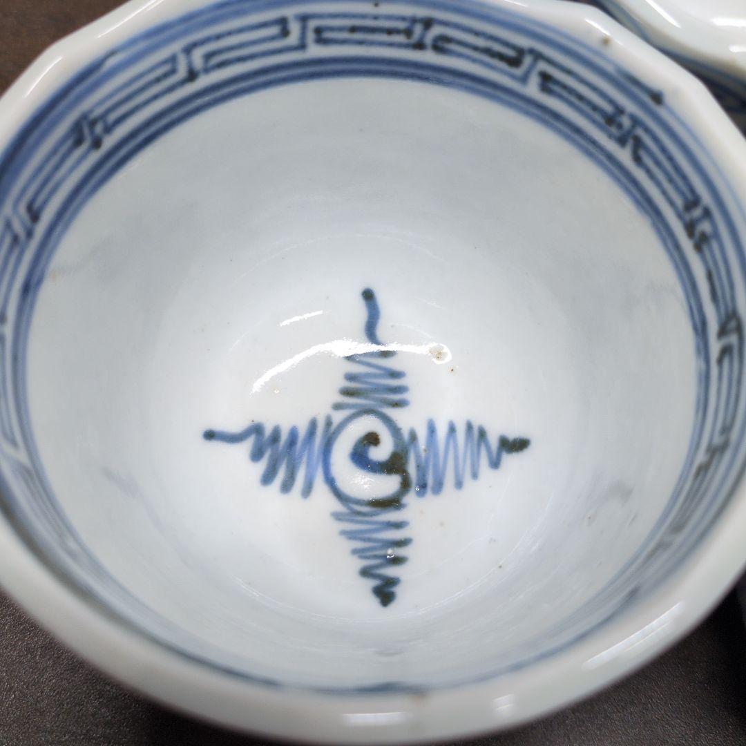 古伊万里 染付 牡丹文 向付 五客＆染付 よろけ文 向付 四客