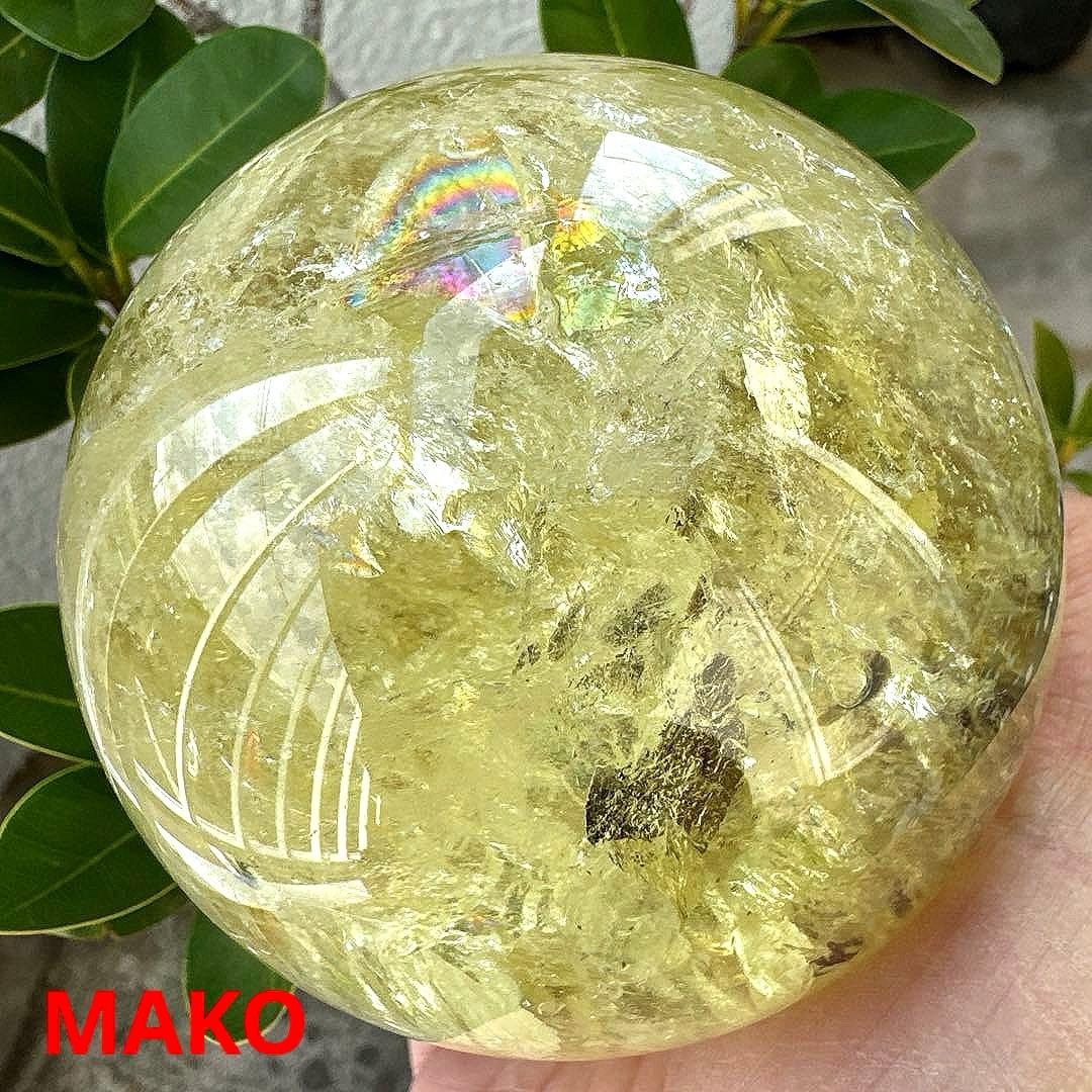 M1833☆シトリン丸玉90mm1.0Kg☆天然石　原石☆N51009