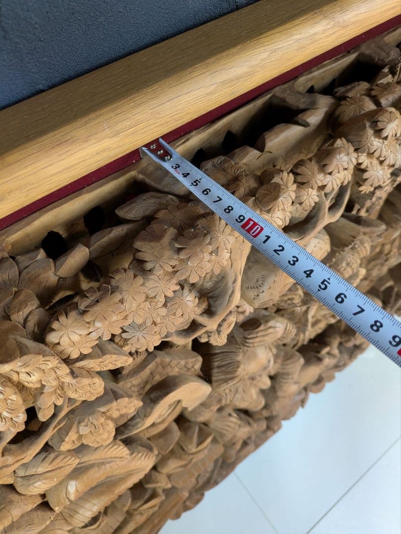 特大芸術！邪を払う福を招く守護神 バリ インドネシア 木彫レリーフ アート ヨガ