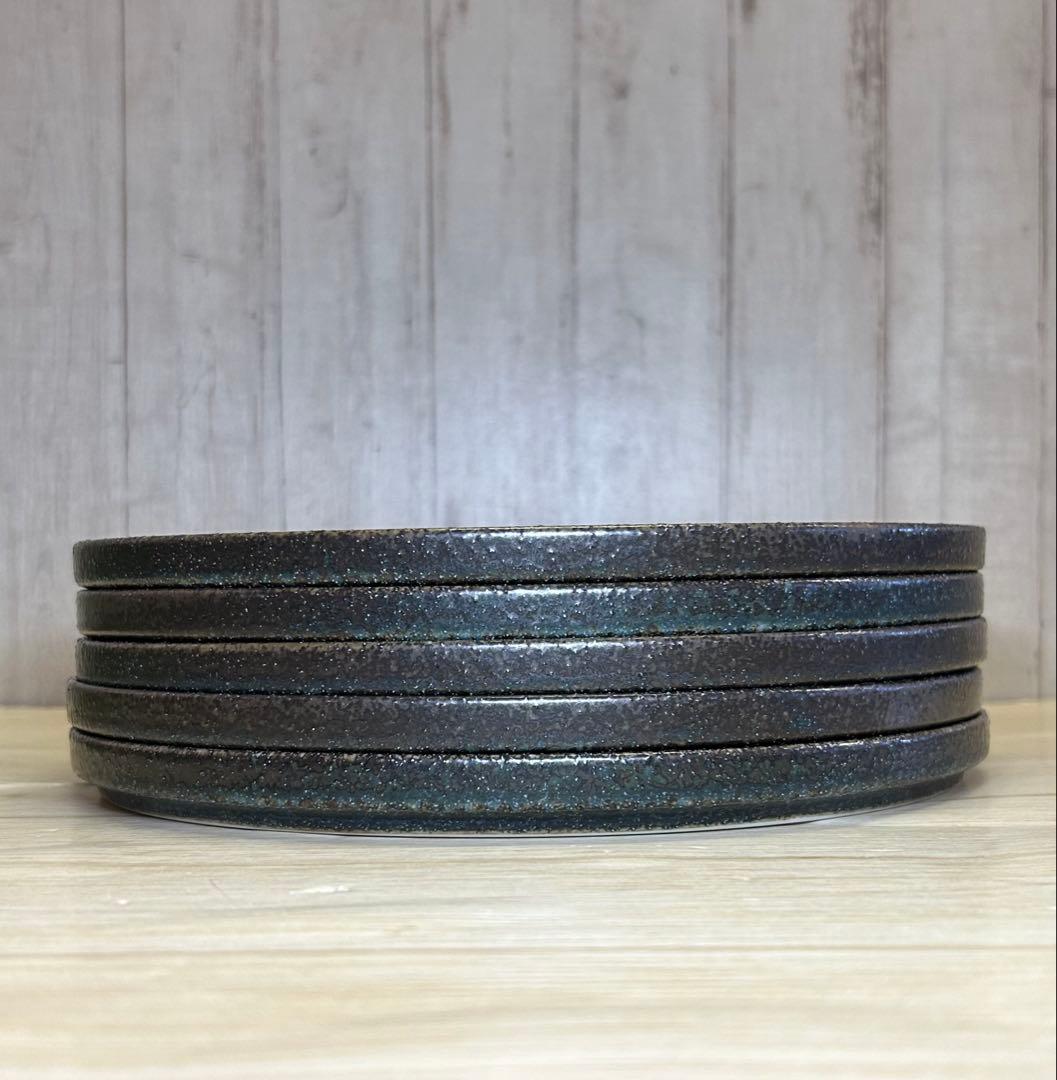 藍潤7.5丸浅口切立皿(4枚)