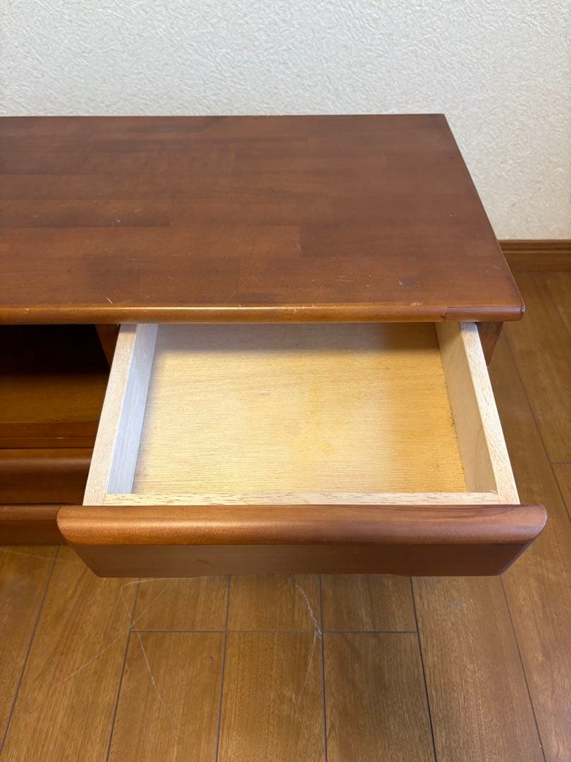 (最終価格です)木製 4引き出しローチェスト オープン収納付き