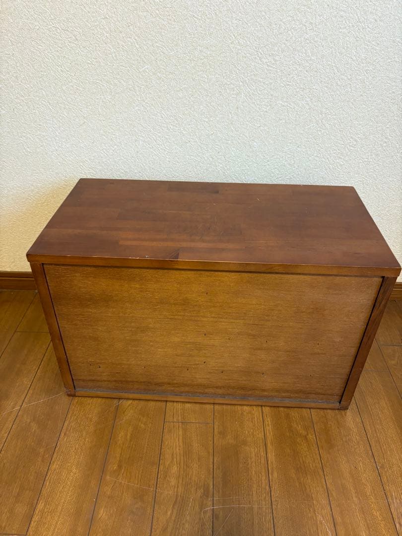 (最終価格です)木製 4引き出しローチェスト オープン収納付き