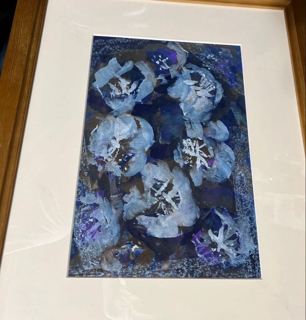 安藤玉子　青い花　原画