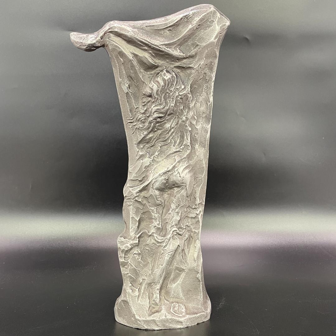 銘有 田島義朗 アルミ鋳物製 造形彫刻 現代彫刻 高さ32.5cm R8SB20