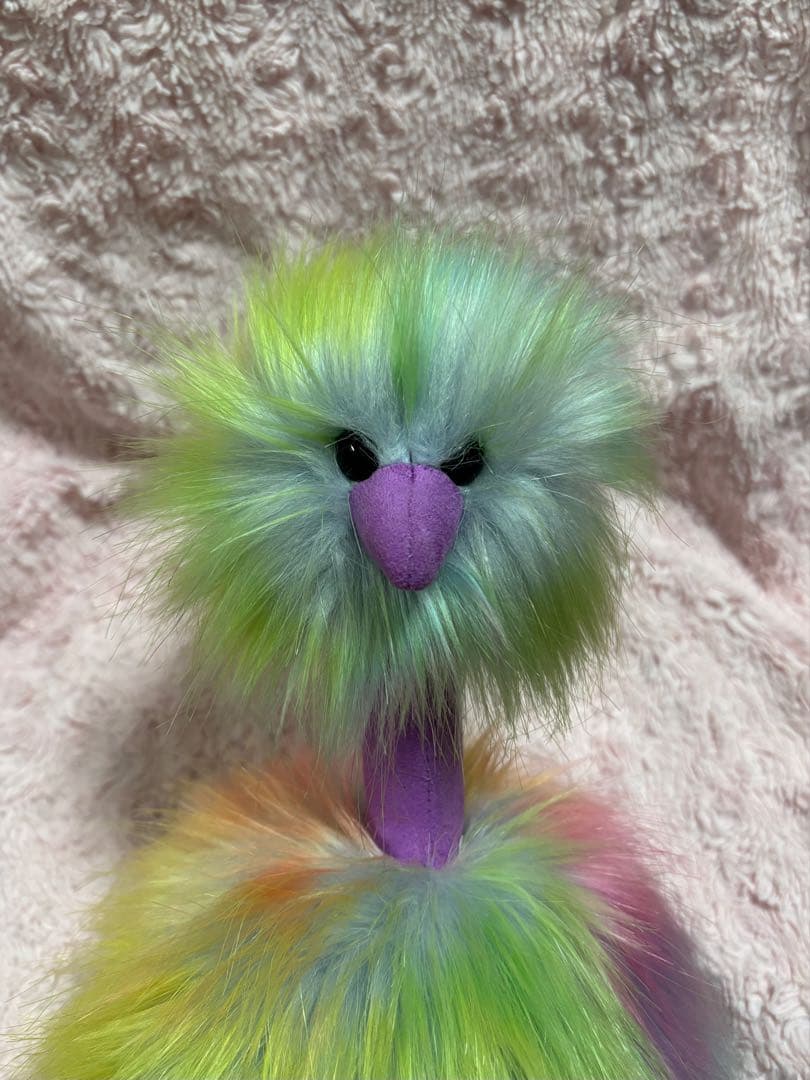 タグ付 ジェリーキャット Pompom Bird Rainbow 虹色 ダチョウ