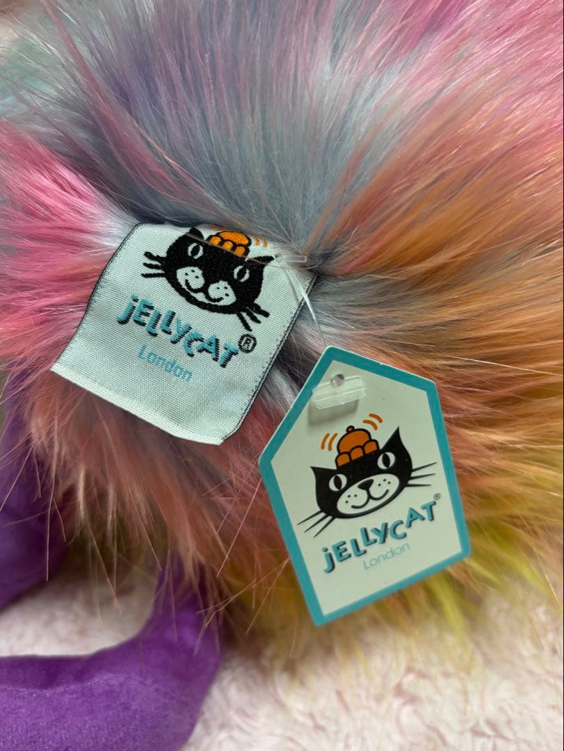 タグ付 ジェリーキャット Pompom Bird Rainbow 虹色 ダチョウ