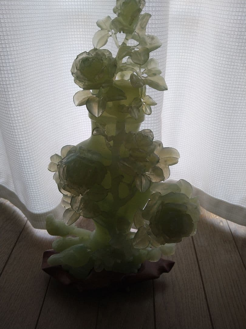 中国翡翠　軟玉　岫玉　香炉　彫刻