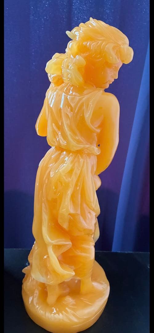 値下げ 琥珀色 彫刻 オブジェ インテリア 美術品 ヴィーナス風　　アンティーク