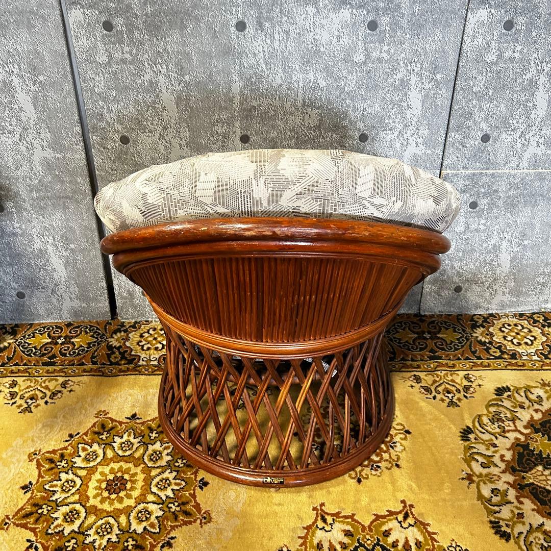 rose꧁籐素材꧂クッション付ラタンアームソファ&ガラステーブルセット