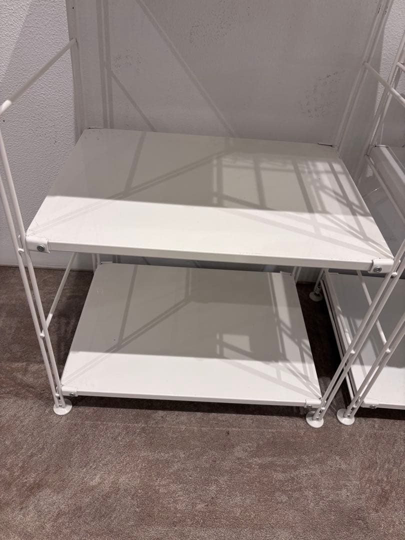 ⭐️美品⭐️２個セット⭐️無印⭐️スチールユニットシェルフ⭐️ライトグレー白⭐️ラック付