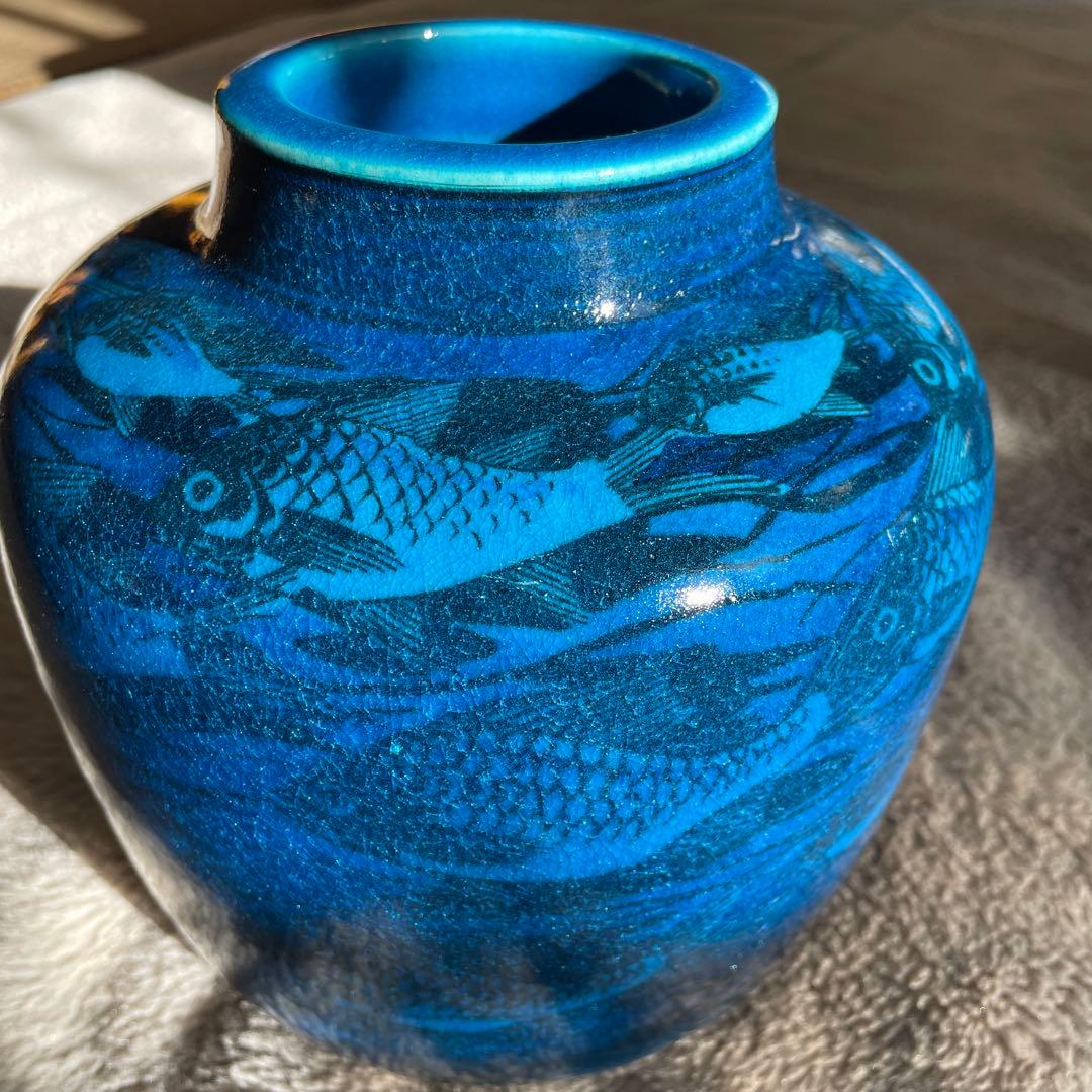 魚群の模様・花瓶・1969-1974・18cm・ 