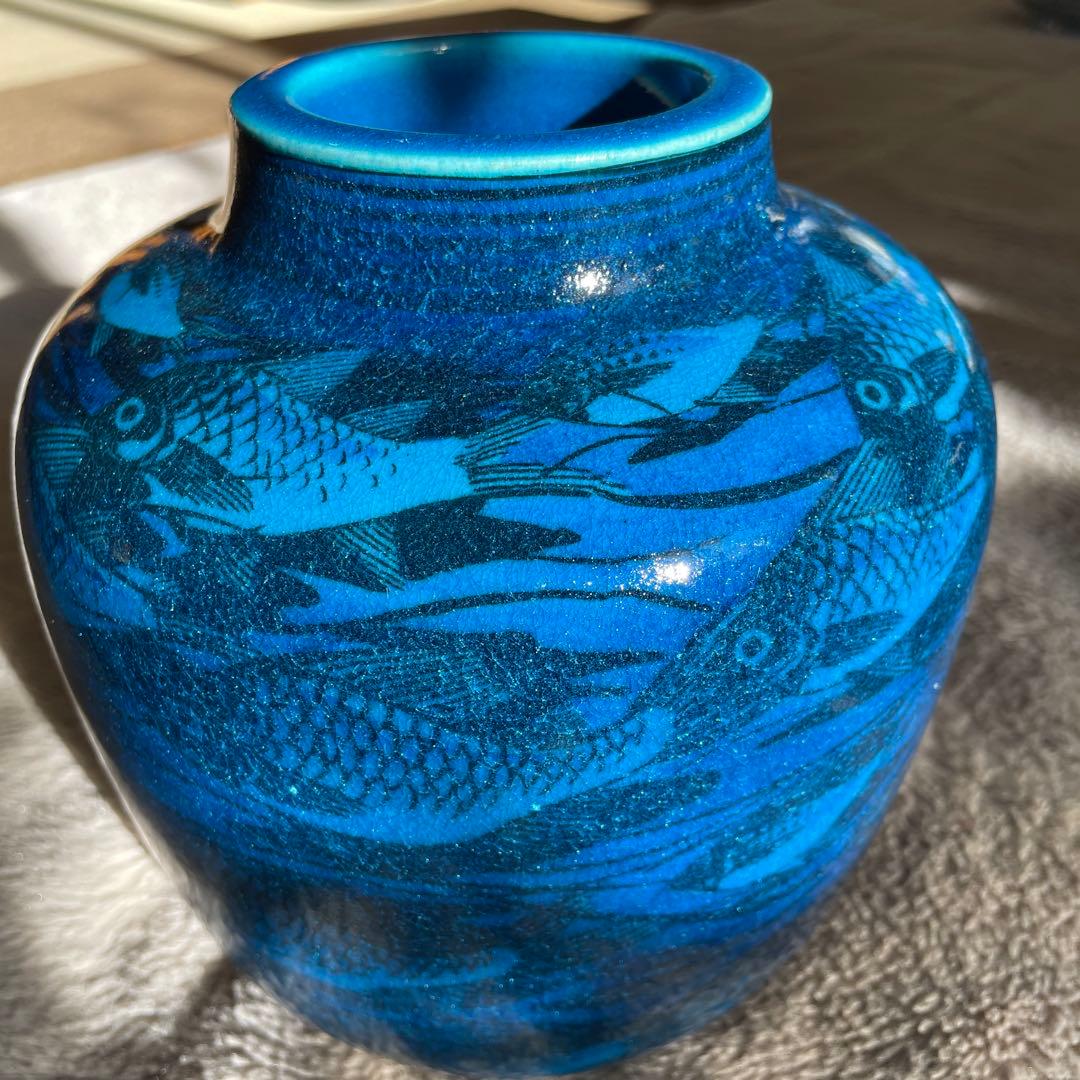 魚群の模様・花瓶・1969-1974・18cm・ 