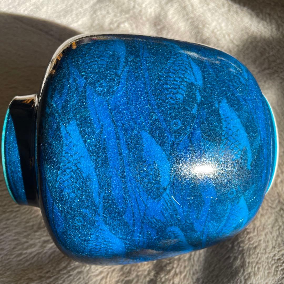 魚群の模様・花瓶・1969-1974・18cm・ 