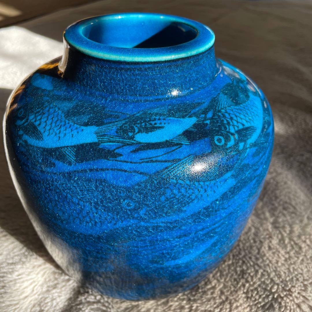 魚群の模様・花瓶・1969-1974・18cm・ 