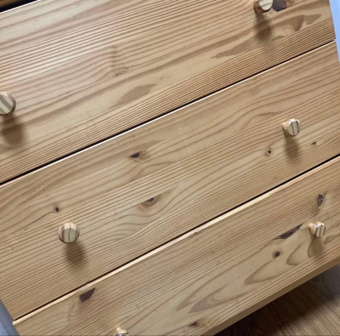 イケア　IKEA TARVAタルヴァ　3段チェスト　木製　廃盤品　レア　タンス
