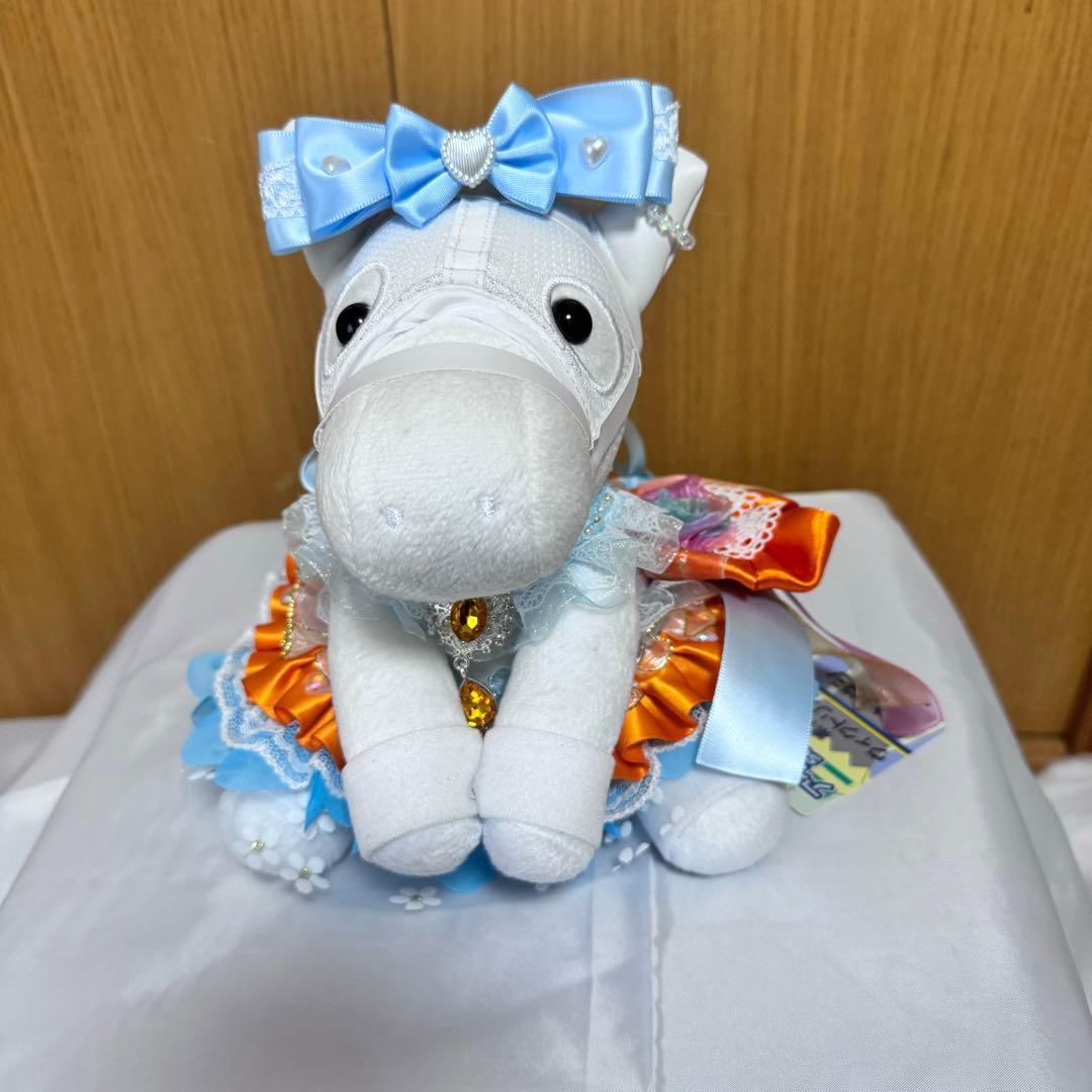ハンドメイド アイドルホースの ぬいぐるみ ドレス風 青