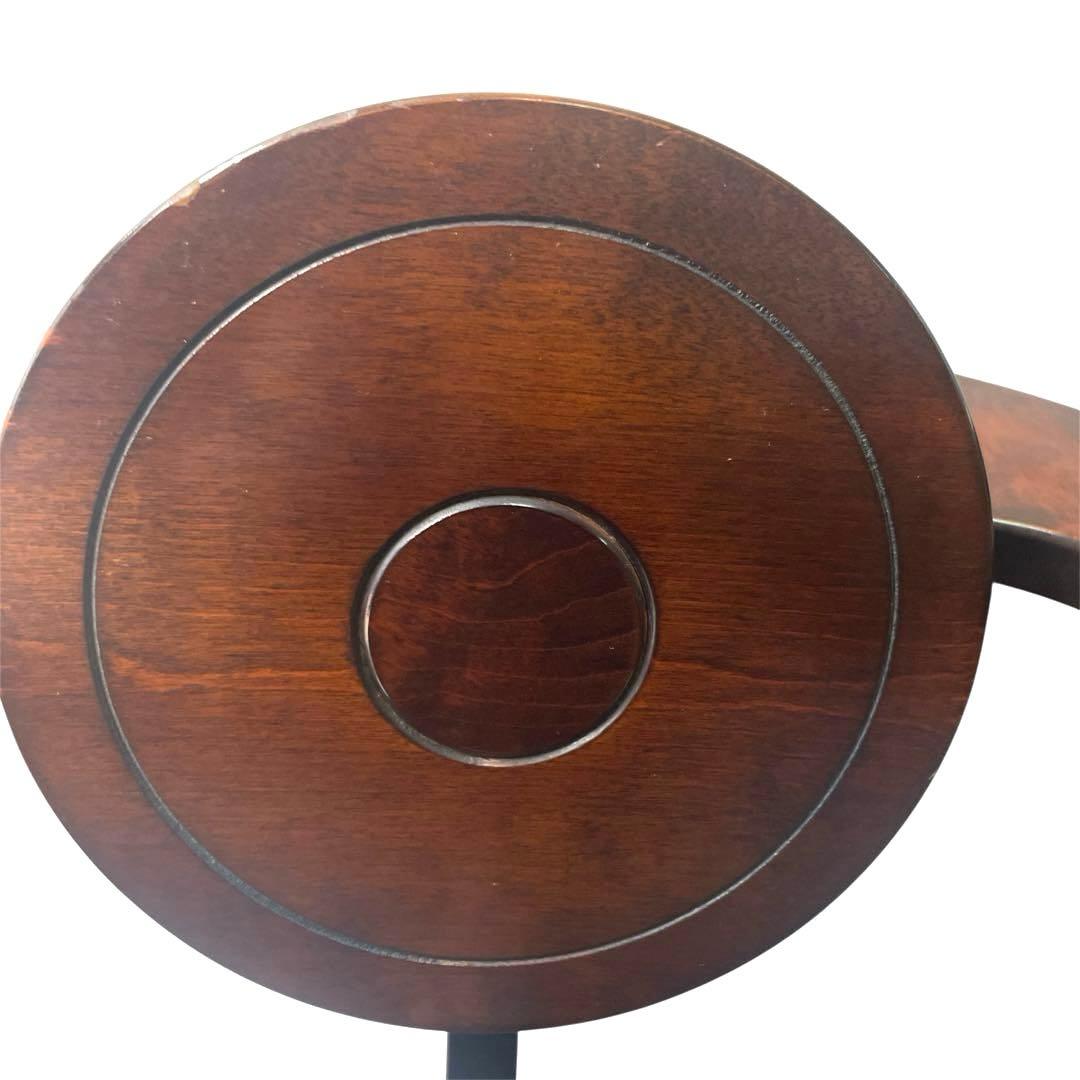 木製　民芸家具　座椅子　星野民藝タイプ　円形背もたれ　ダークブラウン