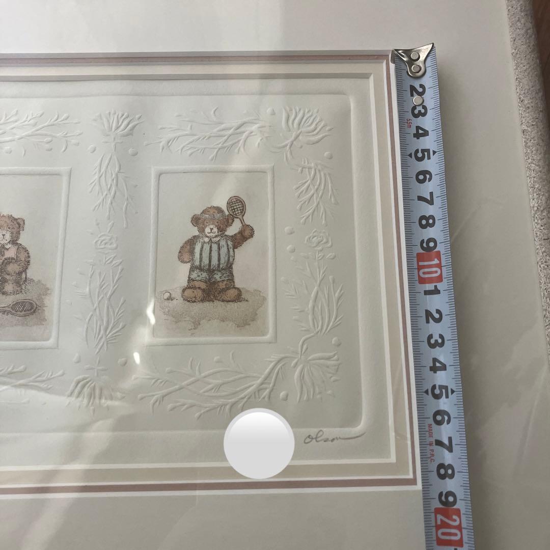 Dabid Olson オリジナルエッチング　テニスベア