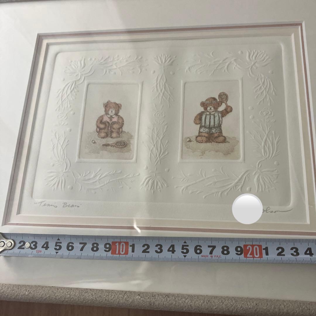 Dabid Olson オリジナルエッチング　テニスベア