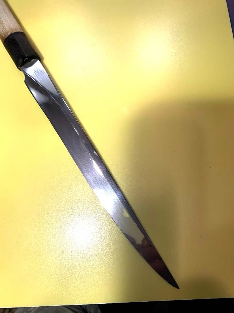 堺　柳刃包丁　刃渡り22cm　波紋出ています。