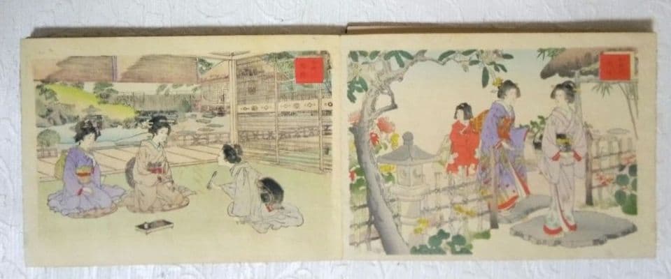 浮世絵画帖女禮式図繪全(24図入り、中判)安達吟光画明治12年～22年具足屋出版