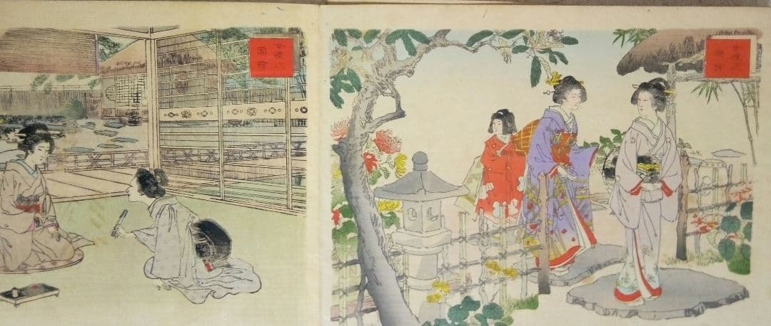 浮世絵画帖女禮式図繪全(24図入り、中判)安達吟光画明治12年～22年具足屋出版