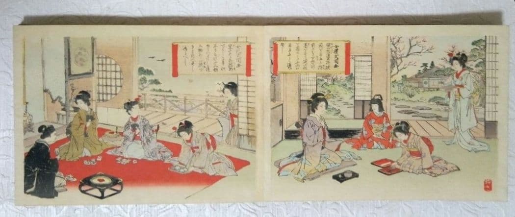 浮世絵画帖女禮式図繪全(24図入り、中判)安達吟光画明治12年～22年具足屋出版
