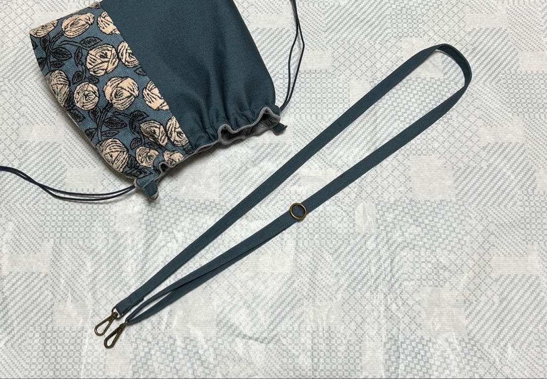 ちゃこ 様 rosy×帆布 きんちゃくポシェット