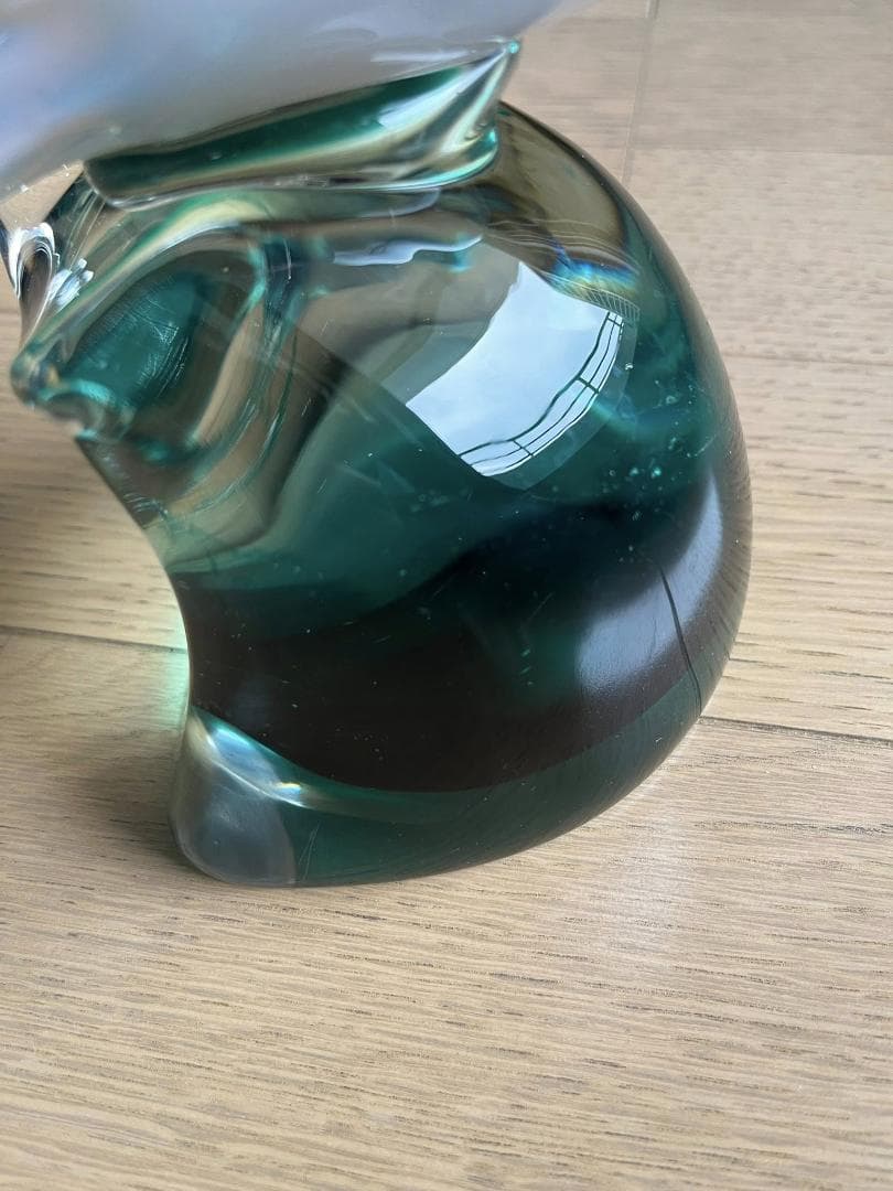 希少 イタリア製ヴィンテージガラス 鳥 オブジェ 大型 29cm ムラーノ系置物