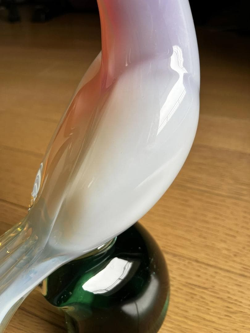 希少 イタリア製ヴィンテージガラス 鳥 オブジェ 大型 29cm ムラーノ系置物