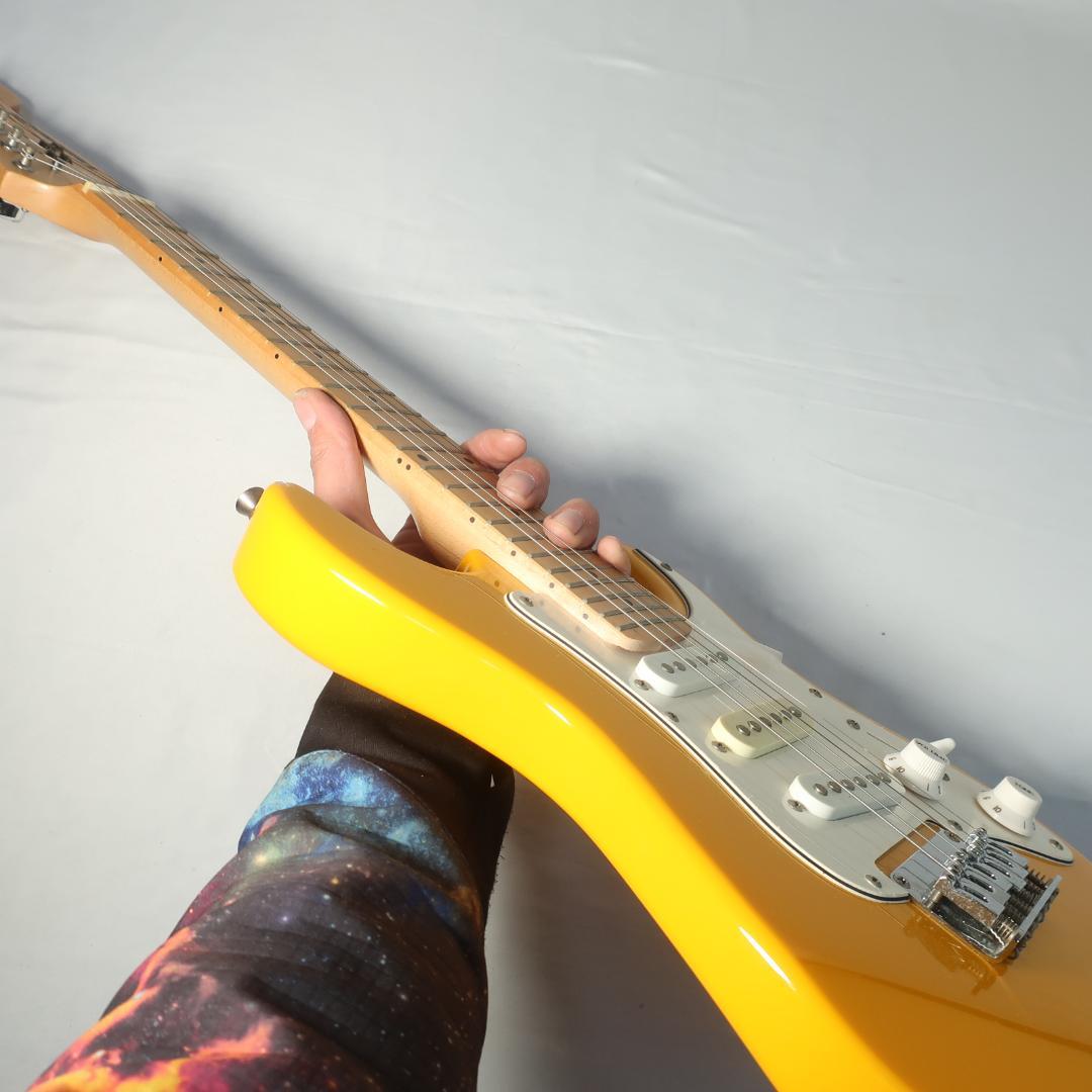 PLAYTECH ミニエレキギター イエロー 全長約77cm ストラトタイプ