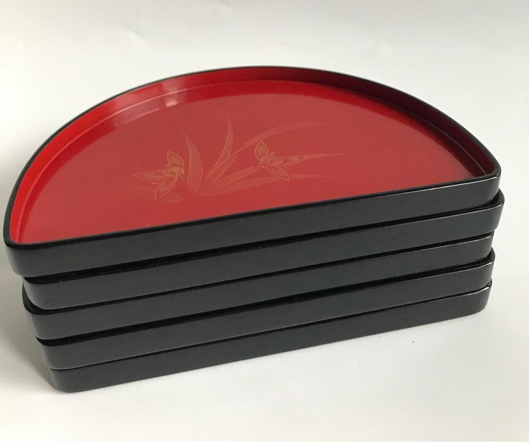 輪島塗　半月皿 菓子皿 5枚