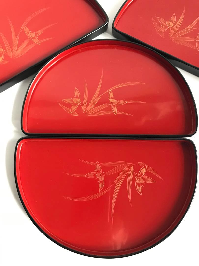 輪島塗　半月皿 菓子皿 5枚