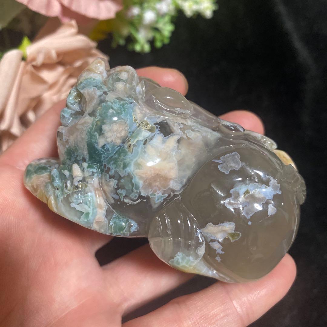 グリーン桜瑪瑙 貔貅