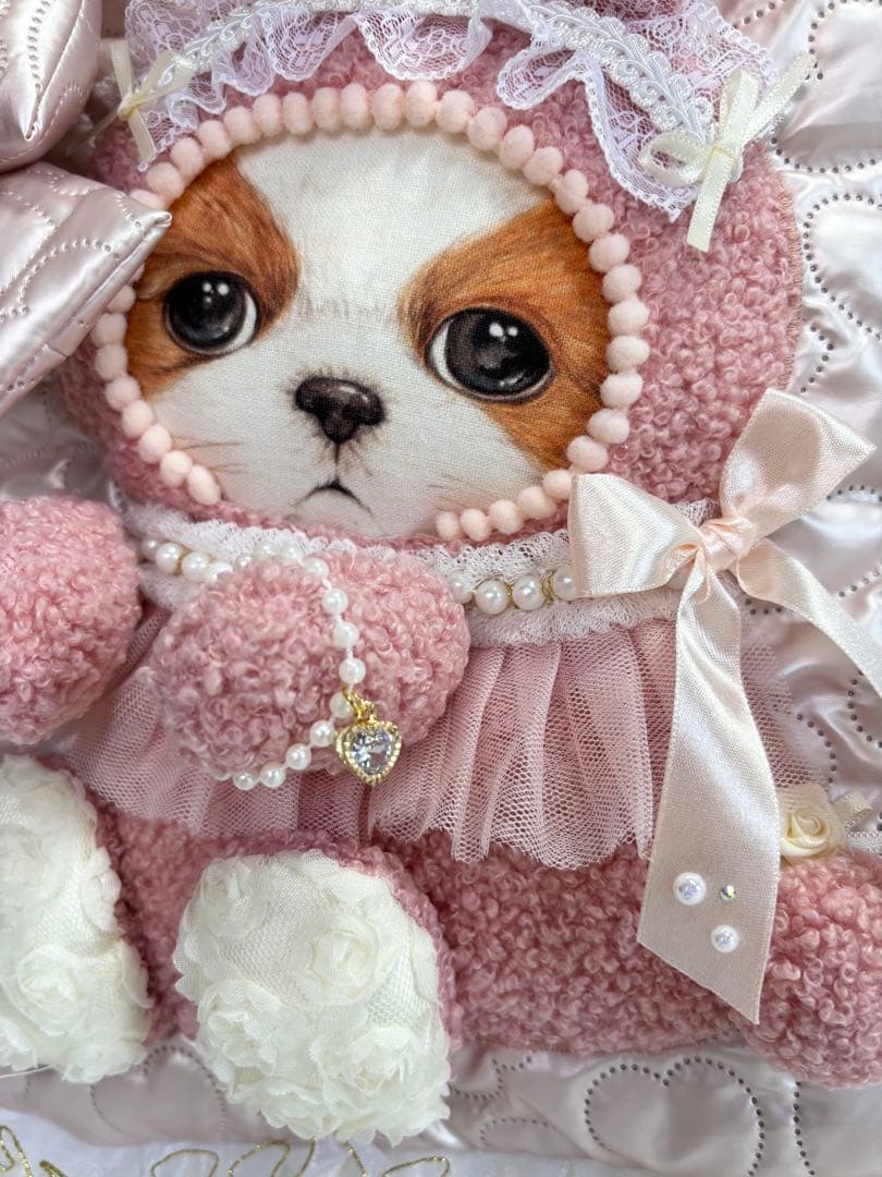 こ*あ様 コヤンイサムチョン　ハンドメイド　うさちゃんフリルフラットバッグ　アン