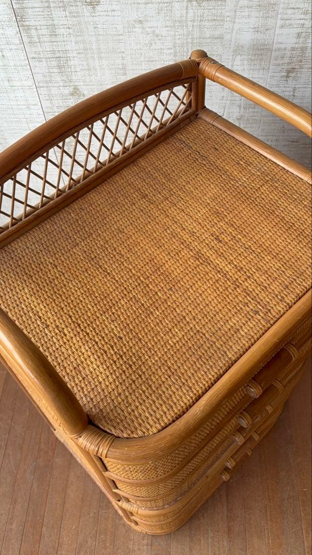昭和レトロ ラタンチェスト 5段 籐家具 収納棚 アジアン ナチュラル 古家具