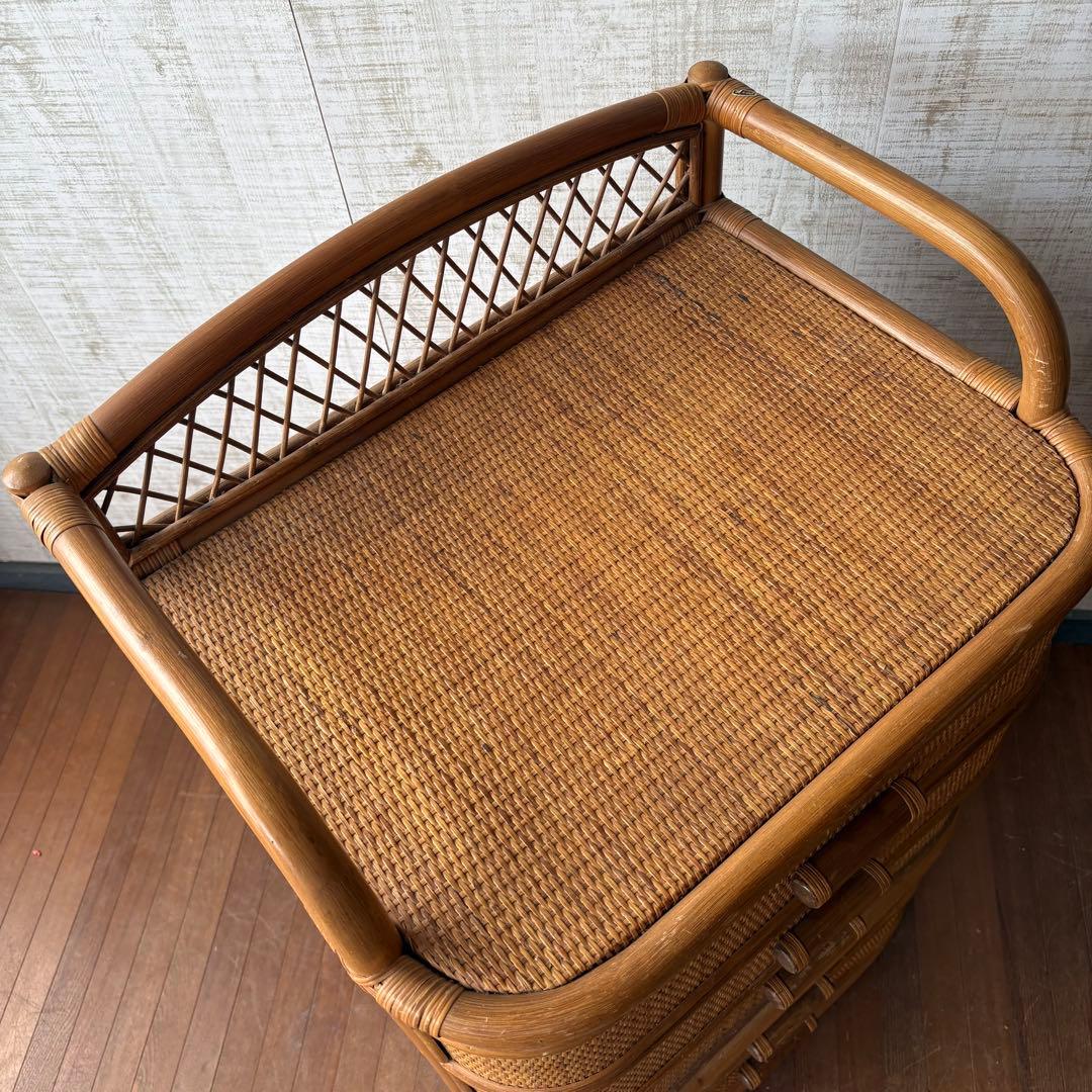 昭和レトロ ラタンチェスト 5段 籐家具 収納棚 アジアン ナチュラル 古家具